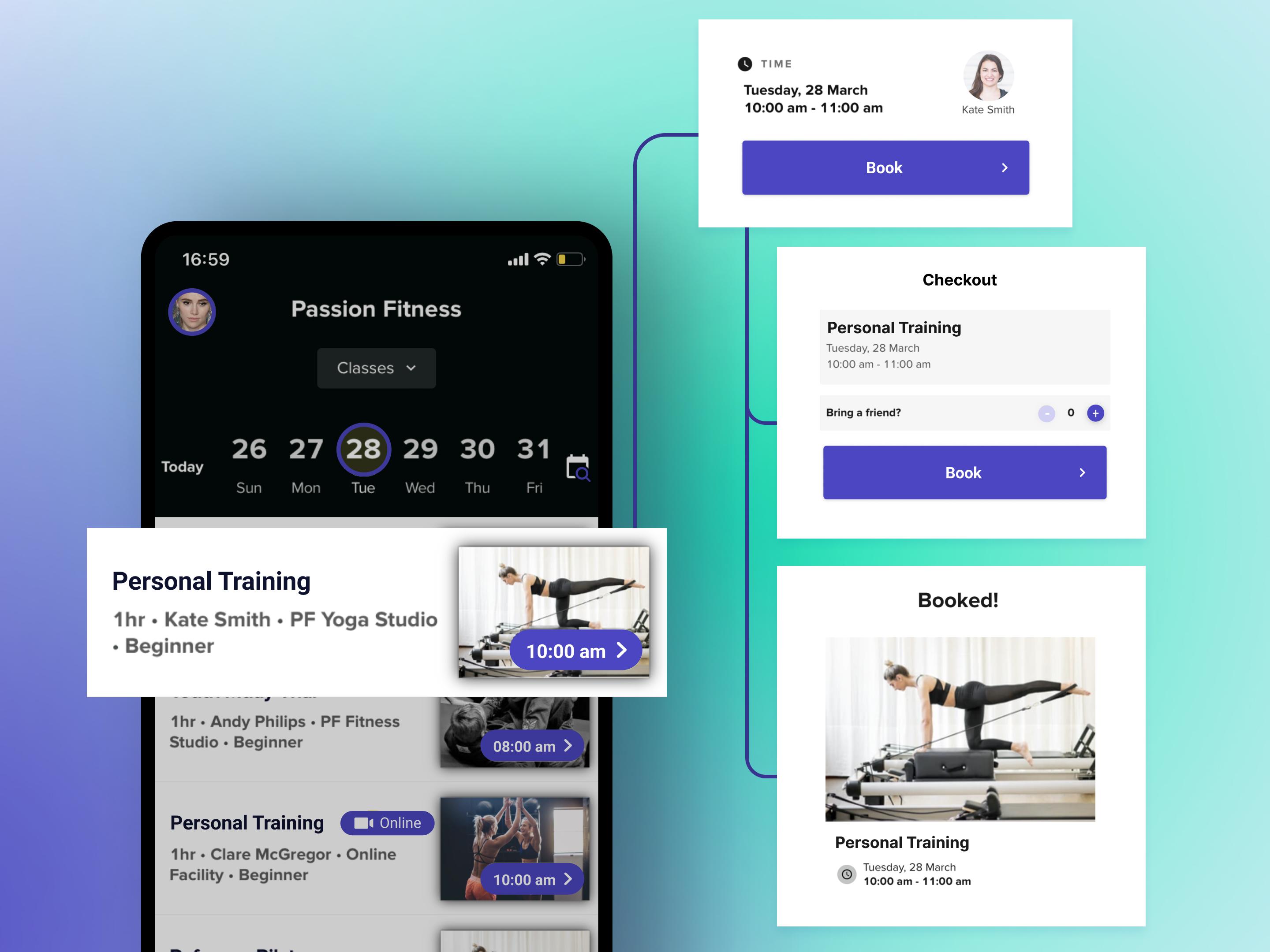 Intuitive booking software for personal trainers